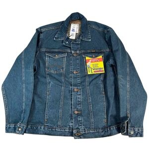 Vintage Wrangler Cowboy Cut Denim Jacket Western Style: Large 71465DB NWT